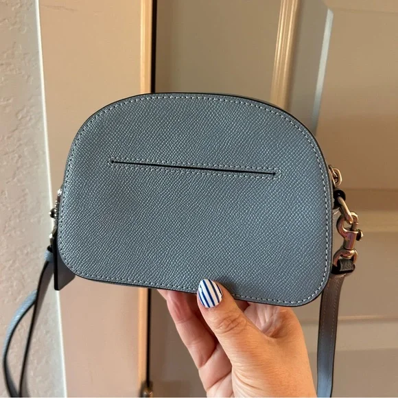 New Coach Mini Serena Crossbody Bag Silver Corn Flower Blue